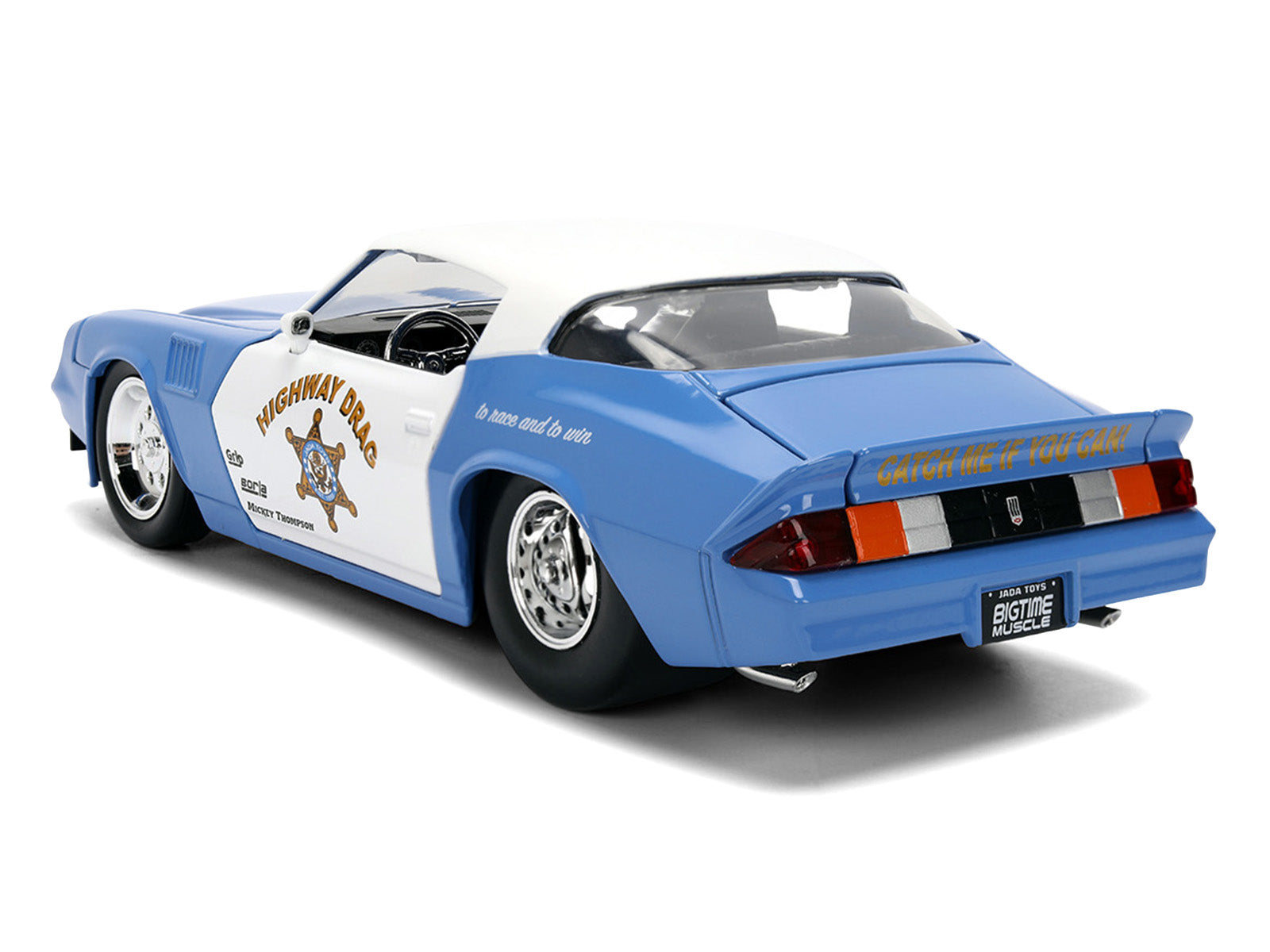 1979 Chevrolet Camaro Z28 Police "Highway Drag" Blue and White "Bigtime Muscle" Series 1/24 Diecast Model Car by Jada - image 5