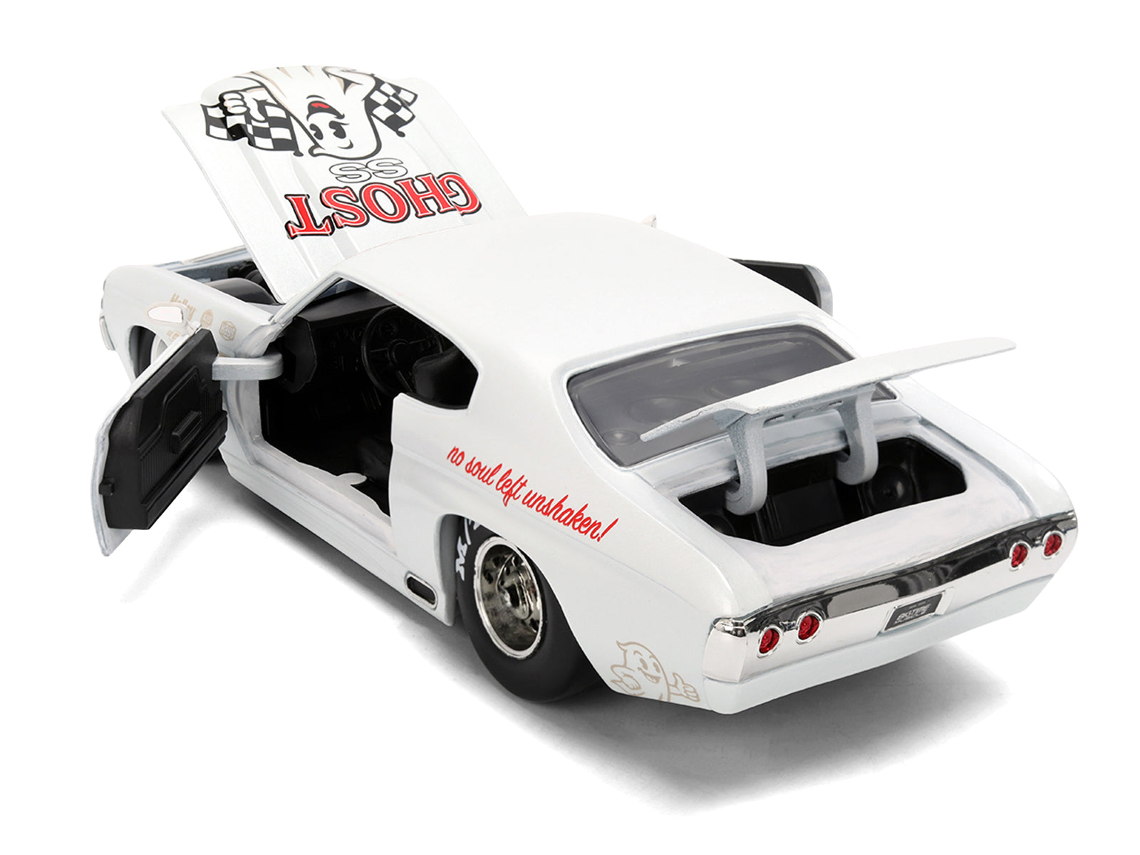 1971 Chevrolet Chevelle SS "Ghost SS" White with Graphics "Bigtime Muscle" Series 1/24 Diecast Model Car by Jada