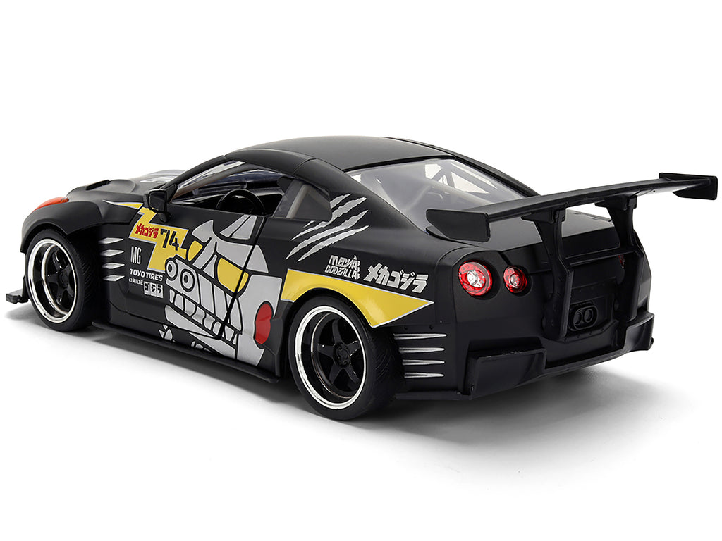 2009 Nissan GT-R (R35) Ben Sopra Matt Black with "Mechagodzilla" Graphics "Hollywood Rides" Series 1/24 Diecast Model Car by Jada - image 5