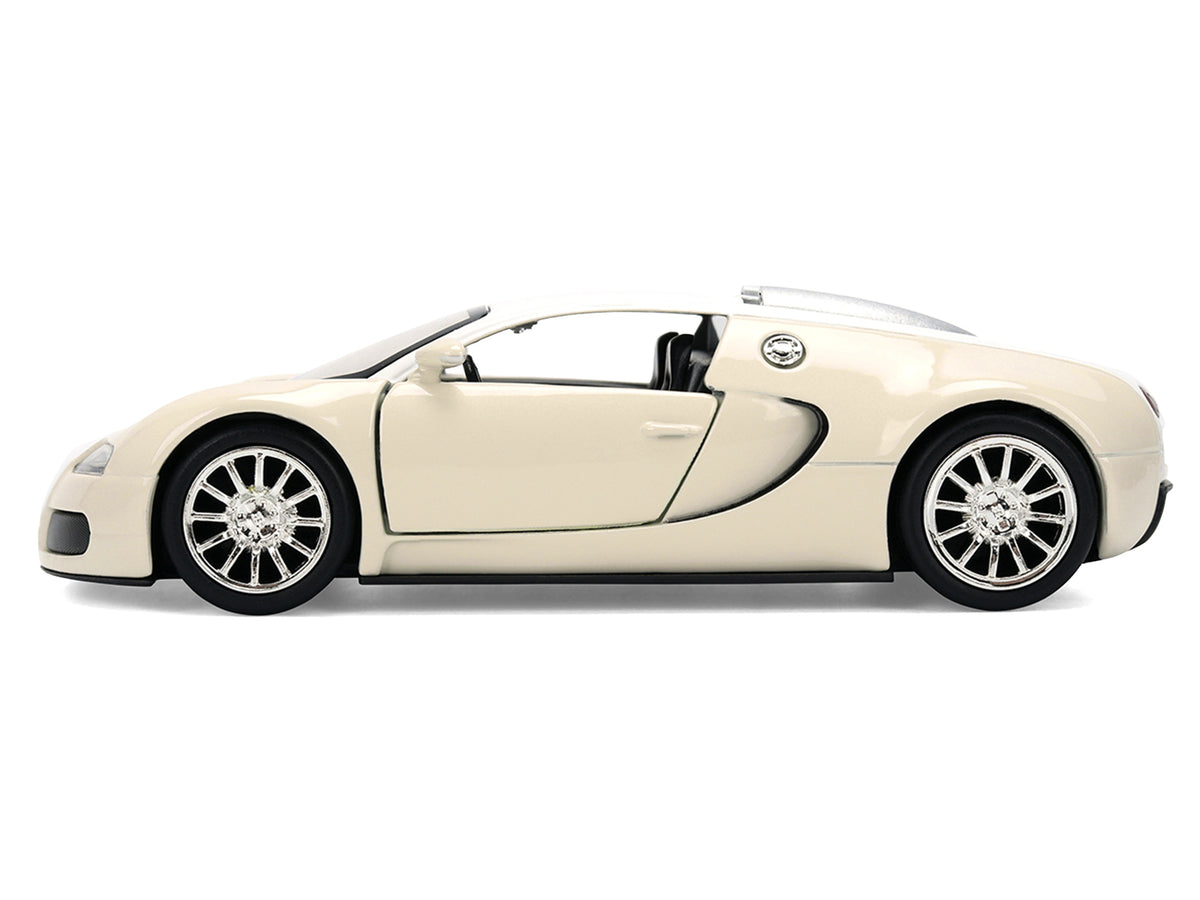 2011 Bugatti Veyron White and Tan "Furious 7" (2015) Movie "25 Years of Fast & Furious" Series 1/32 Diecast Model Car by Jada
