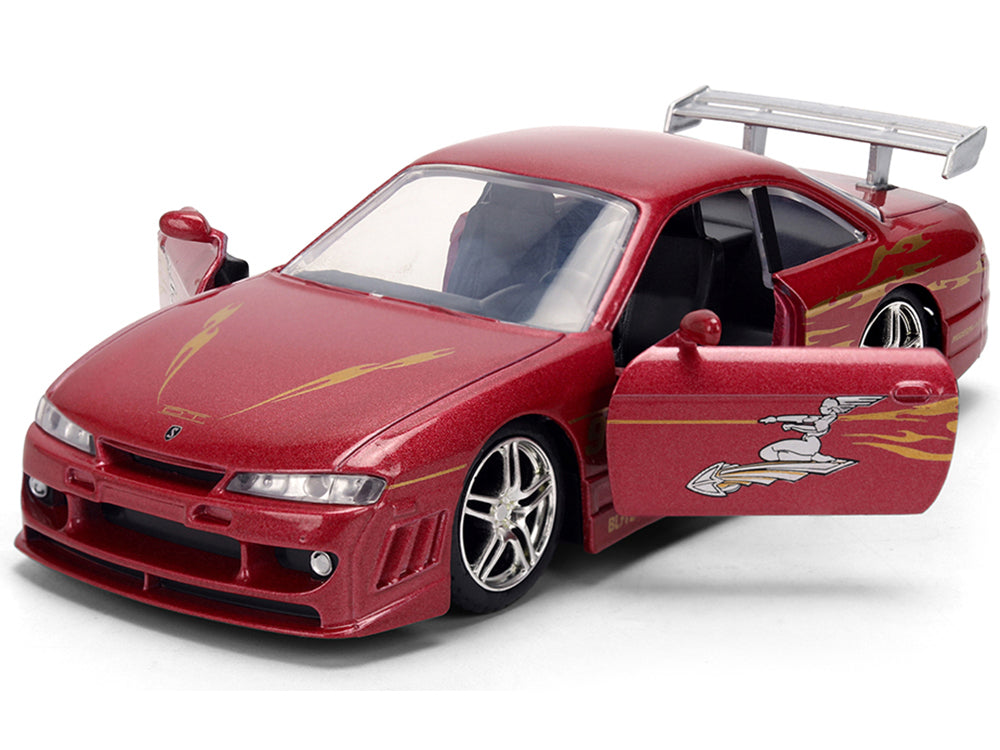 1997 Nissan 240SX (S14) Light Red Metallic with Graphics "The Fast and the Furious" (2001) Movie "25 Years of Fast & Furious"