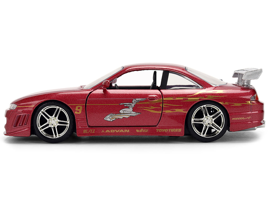 1997 Nissan 240SX (S14) Light Red Metallic with Graphics "The Fast and the Furious" (2001) Movie "25 Years of Fast & Furious"