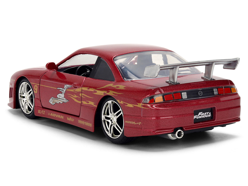 1997 Nissan 240SX (S14) Light Red Metallic with Graphics "The Fast and the Furious" (2001) Movie "25 Years of Fast & Furious"
