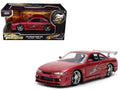 1997 Nissan 240SX (S14) Light Red Metallic with Graphics "The Fast and the Furious" (2001) Movie "25 Years of Fast & Furious"