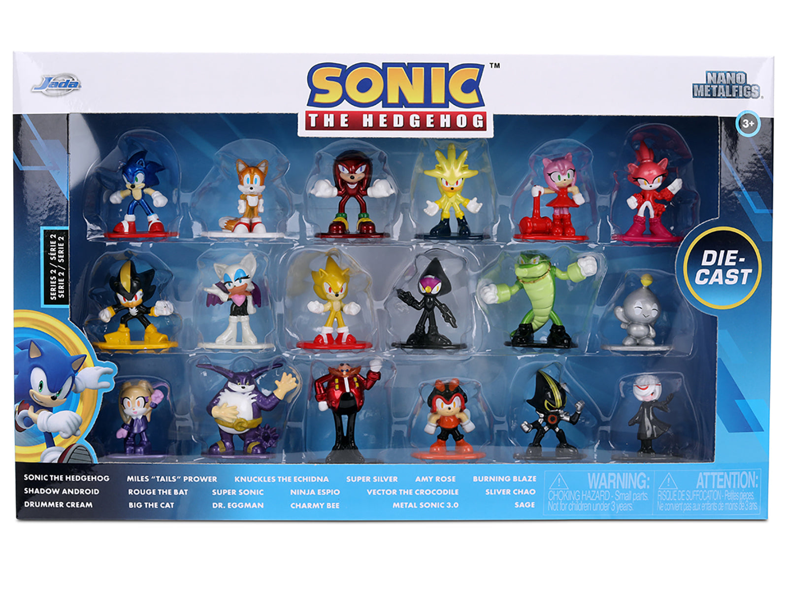 "Sonic The Hedgehog" Set of 18 Diecast Figures Wave 2 "Nano Metalfigs" Series Diecast Models by Jada - image 3