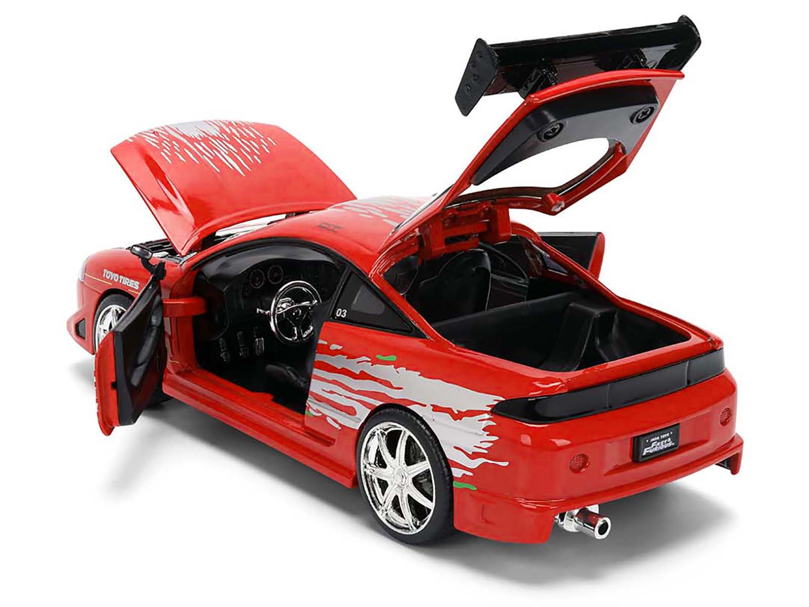 Brian's Mitsubishi Eclipse Red with Graphics Remix "The Fast and The Furious" (2001) Movie "Fast & Furious" Series 1/24 Diecast Model Car by Jada - image 4