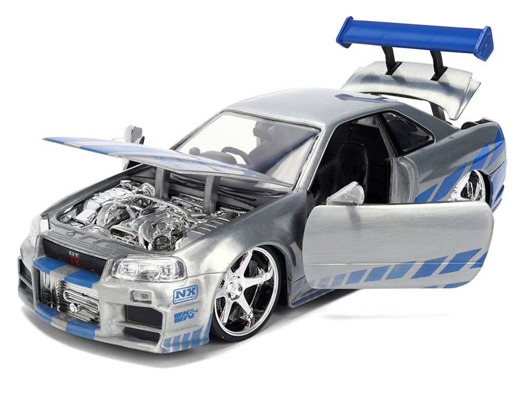 Brian's Nissan Skyline GT-R (R34) RHD (Right Hand Drive) Brush Finish  "2 Fast 2 Furious" (2003) Movie 25 Years of Fast & Furious Anniversary 1/24 by Jada - image 2