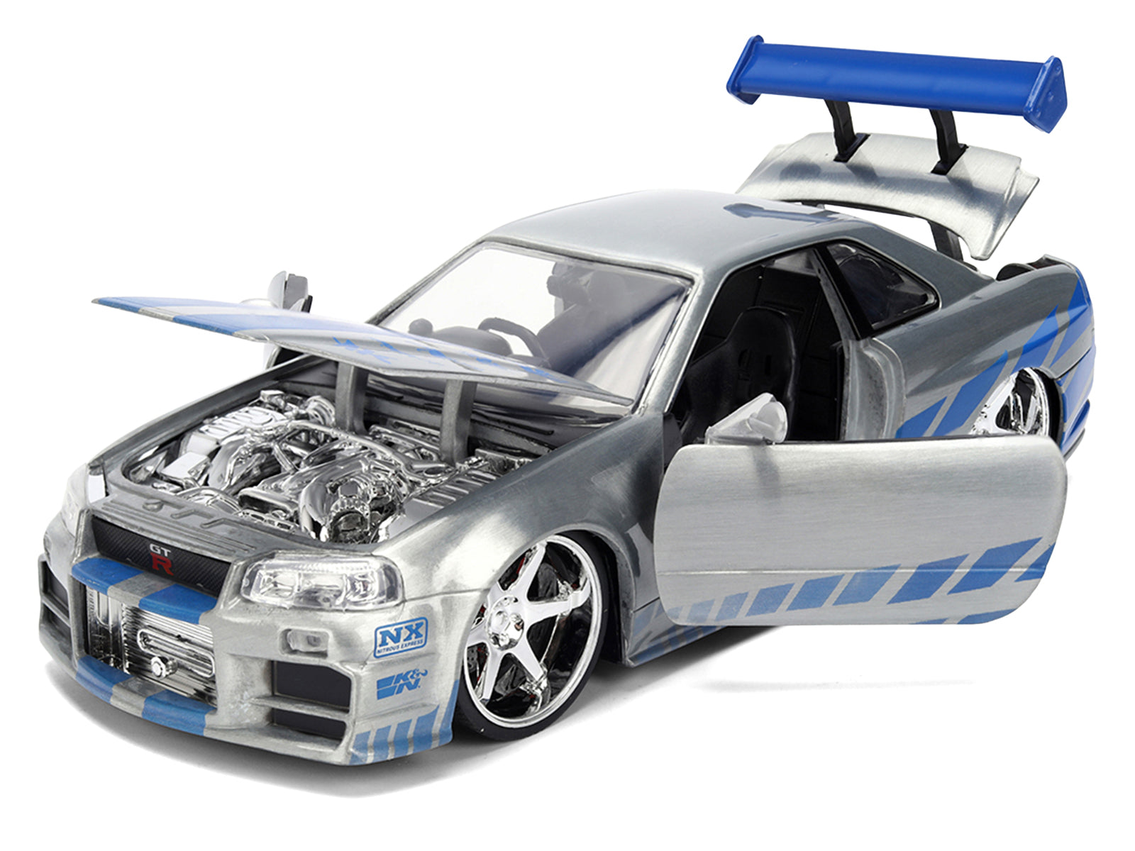 Brian's Nissan Skyline GT-R (R34) RHD (Right Hand Drive) Brush Finish  "2 Fast 2 Furious" (2003) Movie 25 Years of Fast & Furious Anniversary 1/24 by Jada - image 2