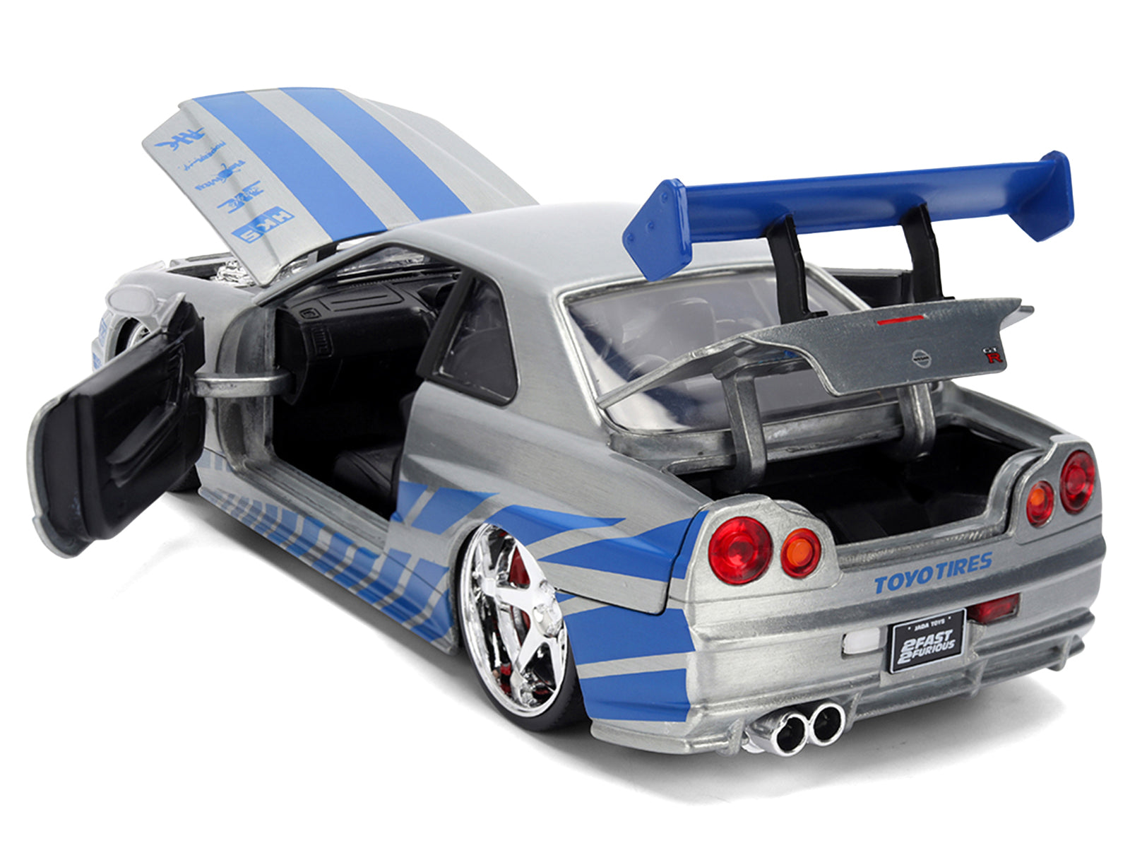 Brian's Nissan Skyline GT-R (R34) RHD (Right Hand Drive) Brush Finish  "2 Fast 2 Furious" (2003) Movie 25 Years of Fast & Furious Anniversary 1/24 by Jada - image 5