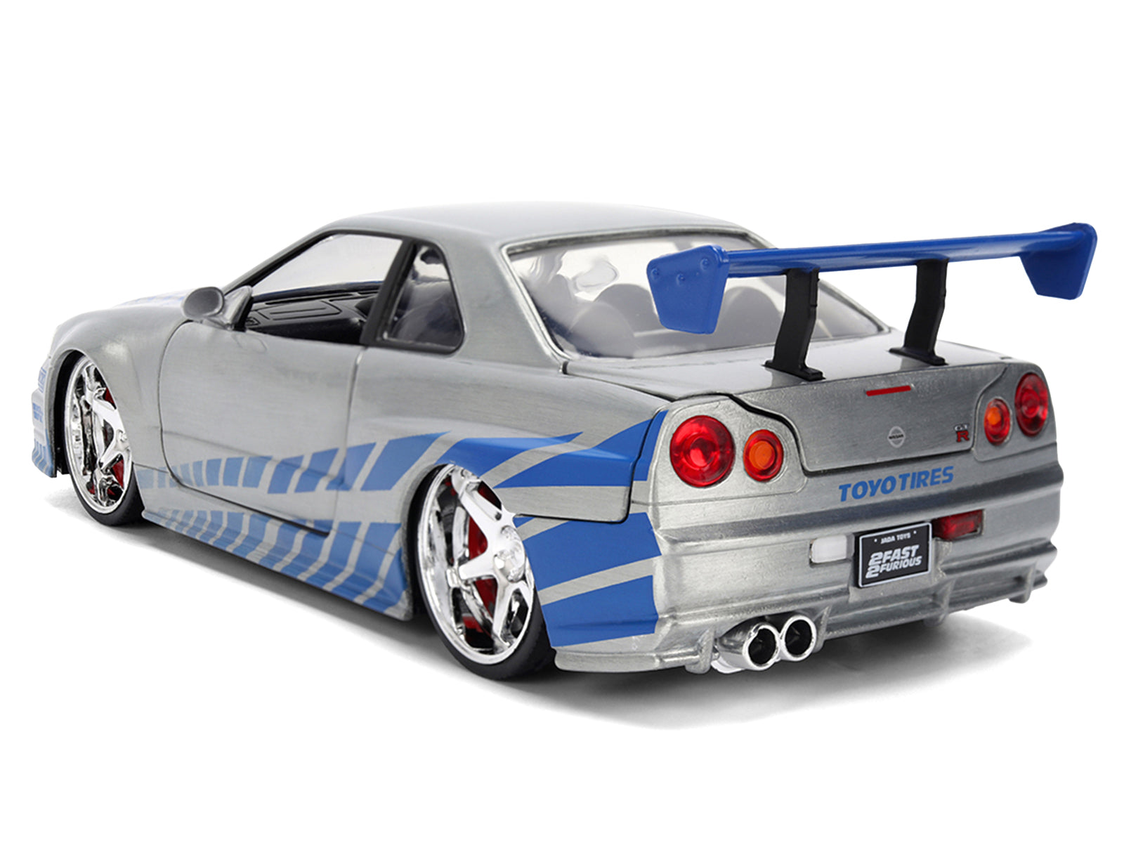 Brian's Nissan Skyline GT-R (R34) RHD (Right Hand Drive) Brush Finish  "2 Fast 2 Furious" (2003) Movie 25 Years of Fast & Furious Anniversary 1/24 by Jada - image 4