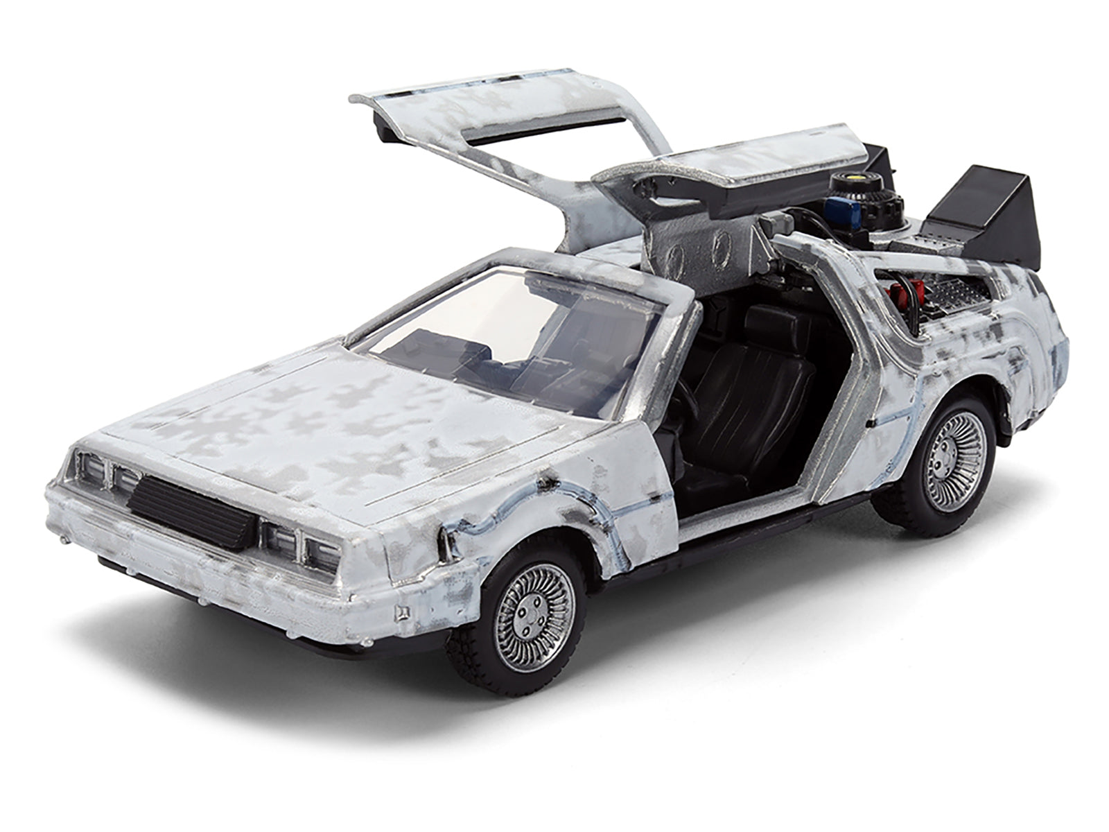 DMC DeLorean Time Machine Brushed Metal (Frost Version) "Back to the Future" (1985) Movie "40th Anniversary" Special Packaging "Hollywood Rides" Series 1/32 Diecast Model Car by Jada - image 2