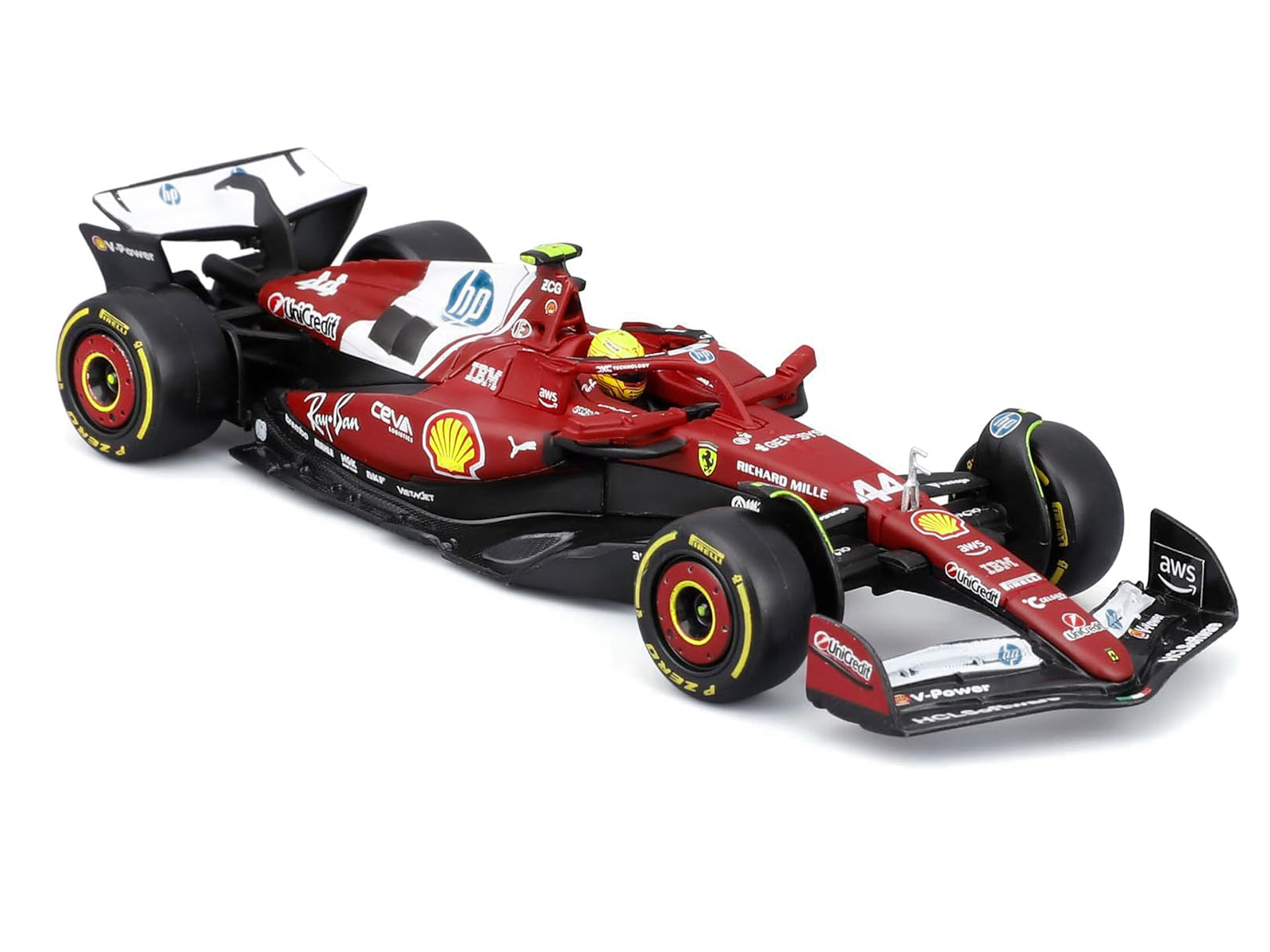 Ferrari SF-25 #44 Lewis Hamilton Formula One F1 "World Championship" (2025) with Display Case 1/43 Diecast Model Car by Bburago - image 2
