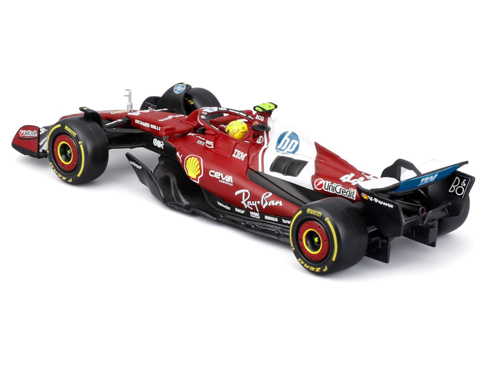 Ferrari SF-25 #44 Lewis Hamilton Formula One F1 "World Championship" (2025) with Display Case 1/43 Diecast Model Car by Bburago