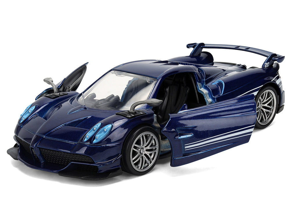 Pagani Huayra Roadster BC Blue Metallic with White Stripes "Fast X" (2023) Movie "Fast & Furious 25th Anniversary" Series 1/32 Diecast Model Car by Jada
