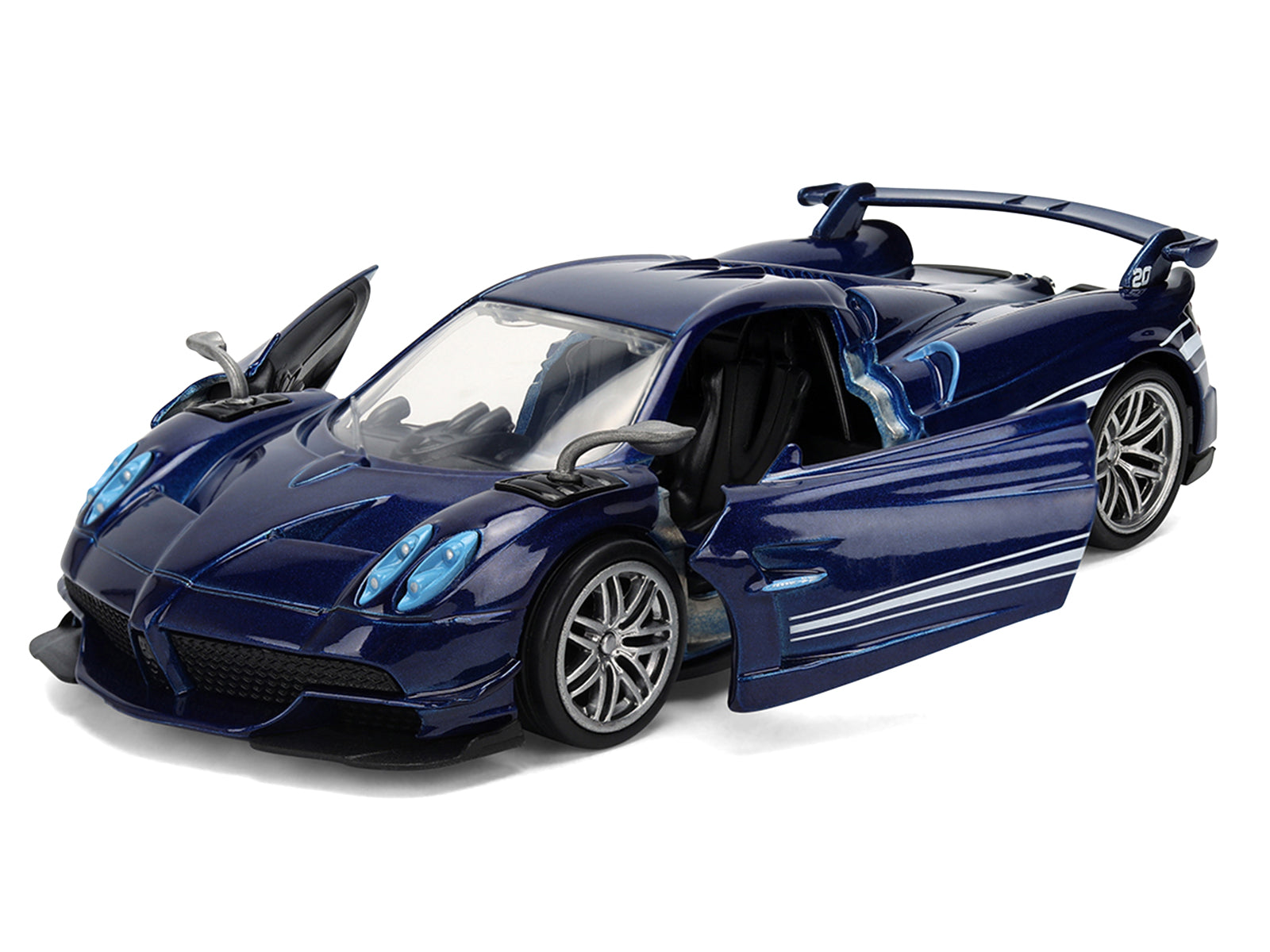Pagani Huayra Roadster BC Blue Metallic with White Stripes "Fast X" (2023) Movie "Fast & Furious 25th Anniversary" Series 1/32 Diecast Model Car by Jada