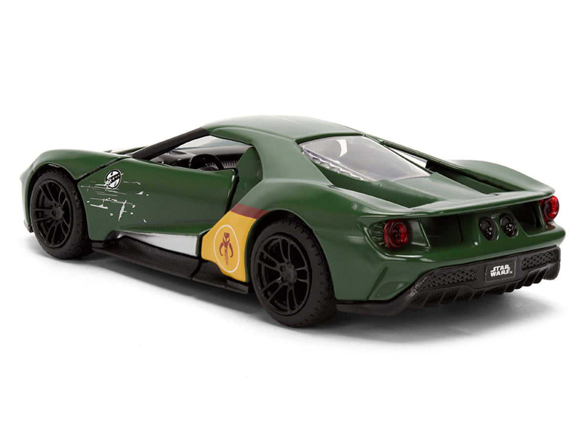 2017 Ford GT "Boba Fett" Livery Dark Green with Graphics "Star Wars" Franchise "Hollywood Rides" Series 1/32 Diecast Model Car by Jada - image 5