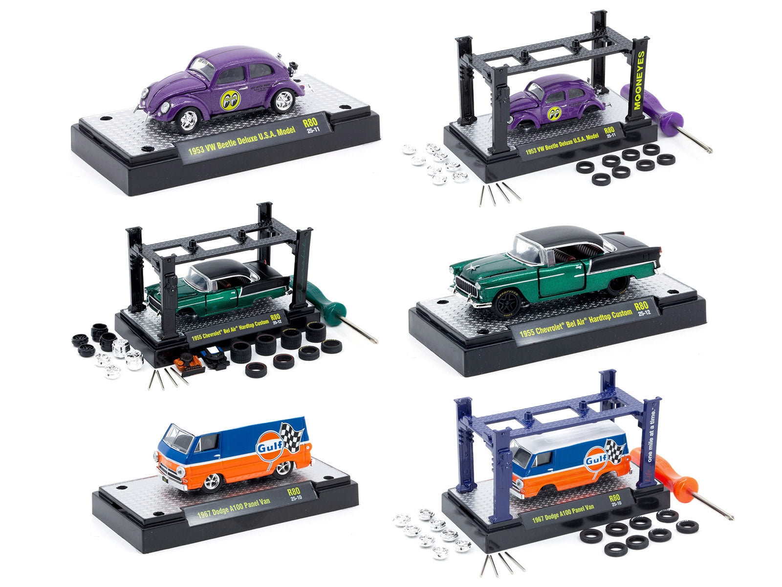 Model Kit 3 piece Car Set Release 80 Limited Edition to 9600 pieces Worldwide 1/64 Diecast Model Cars by M2 Machines - image 2