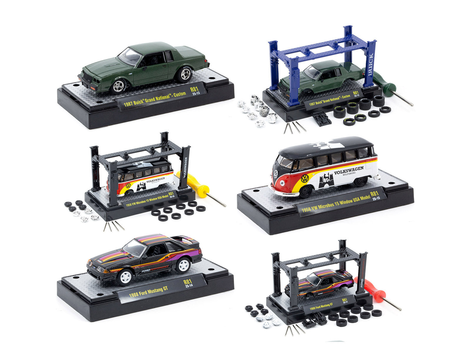 Model Kit 3 piece Car Set Release 81 Limited Edition to 9600 pieces Worldwide 1/64 Diecast Model Cars by M2 Machines - image 2