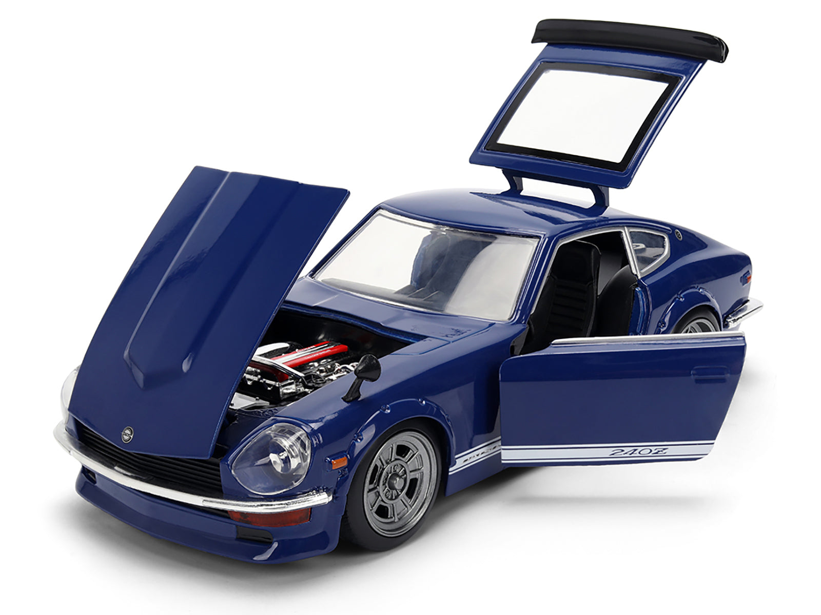 1972 Datsun 240Z Blue with White Stripes "JDM Tuners" Series 1/24 Diecast Model Car by Jada - image 2