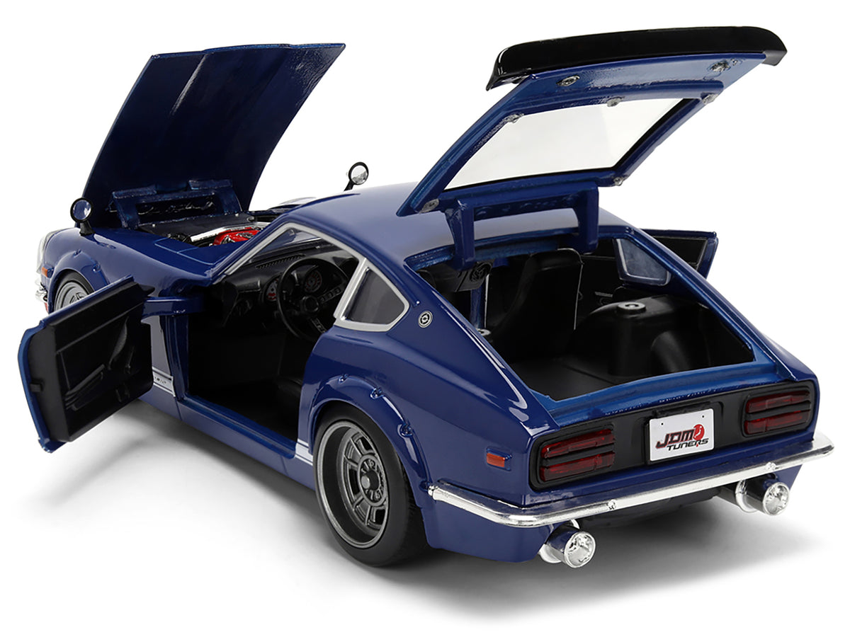 1972 Datsun 240Z Blue with White Stripes "JDM Tuners" Series 1/24 Diecast Model Car by Jada - image 4