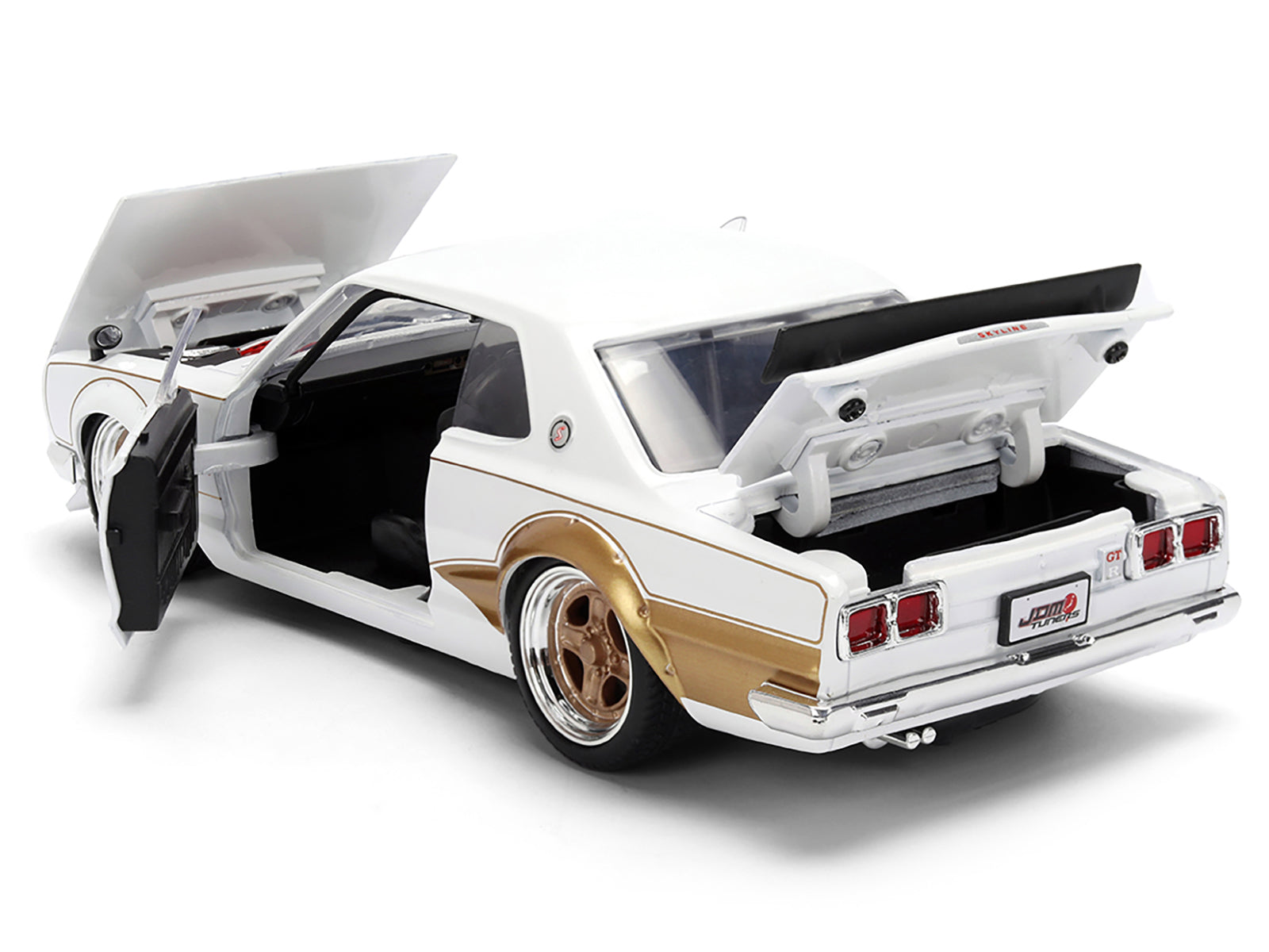 1971 Nissan Skyline 2000GT-R RHD (Right Hand Drive) White with Gold Graphics "JDM Tuners" Series 1/24 Diecast Model Car by Jada - image 5