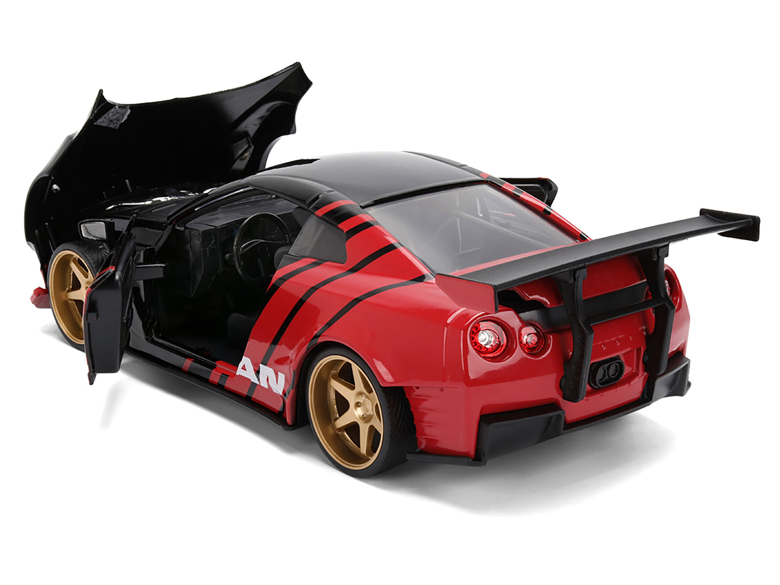 2009 Nissan GT-R (R35) Ben Sopra "Advan" Black and Red "JDM Tuners" Series 1/24 Diecast Model Car by Jada - image 4