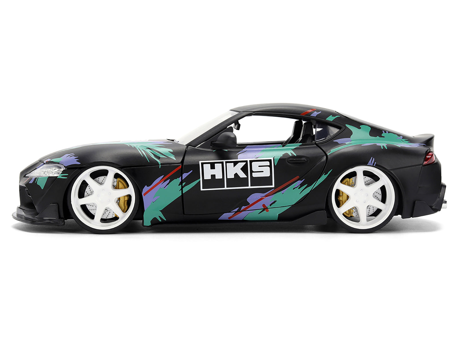 2020 Toyota GR Supra "HKS" Matt Black with Graphics "JDM Tuners" Series 1/24 Diecast Model Car by Jada - image 3