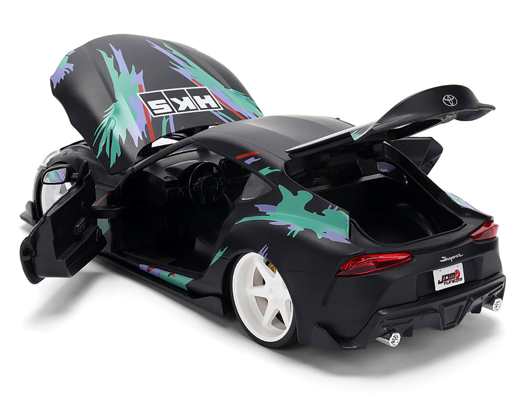 2020 Toyota GR Supra "HKS" Matt Black with Graphics "JDM Tuners" Series 1/24 Diecast Model Car by Jada - image 4