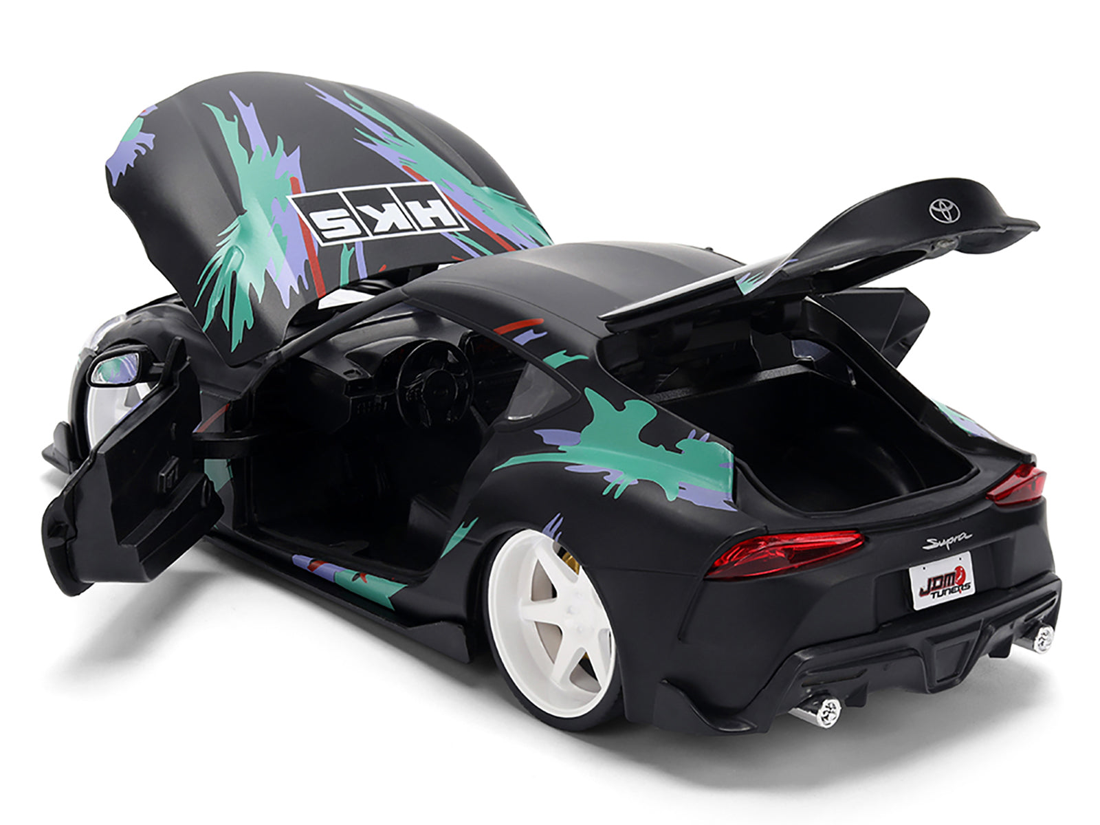 2020 Toyota GR Supra "HKS" Matt Black with Graphics "JDM Tuners" Series 1/24 Diecast Model Car by Jada - image 4