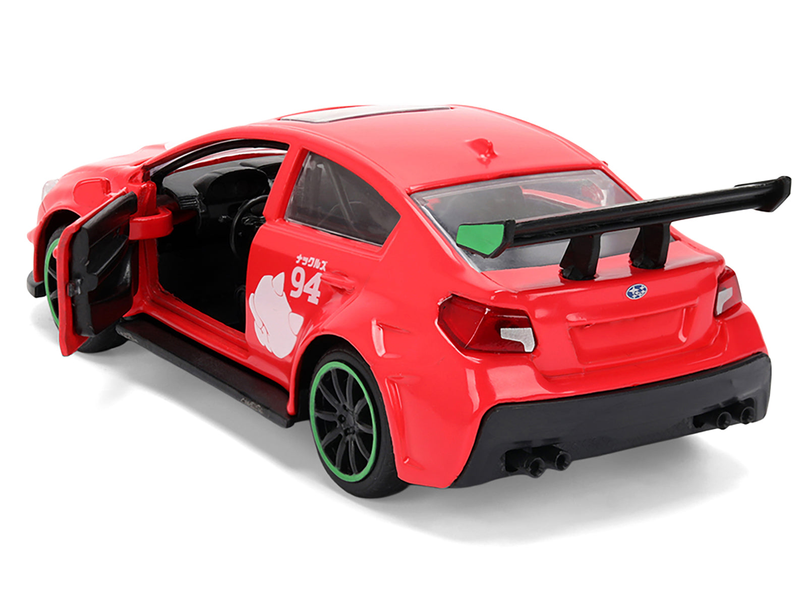 2016 Subaru WRX STI Red with "Knuckles" Graphics "Sonic the Hedgehog" (1991) Video Game "Hollywood Rides" Series 1/32 Diecast Model Car by Jada - image 4