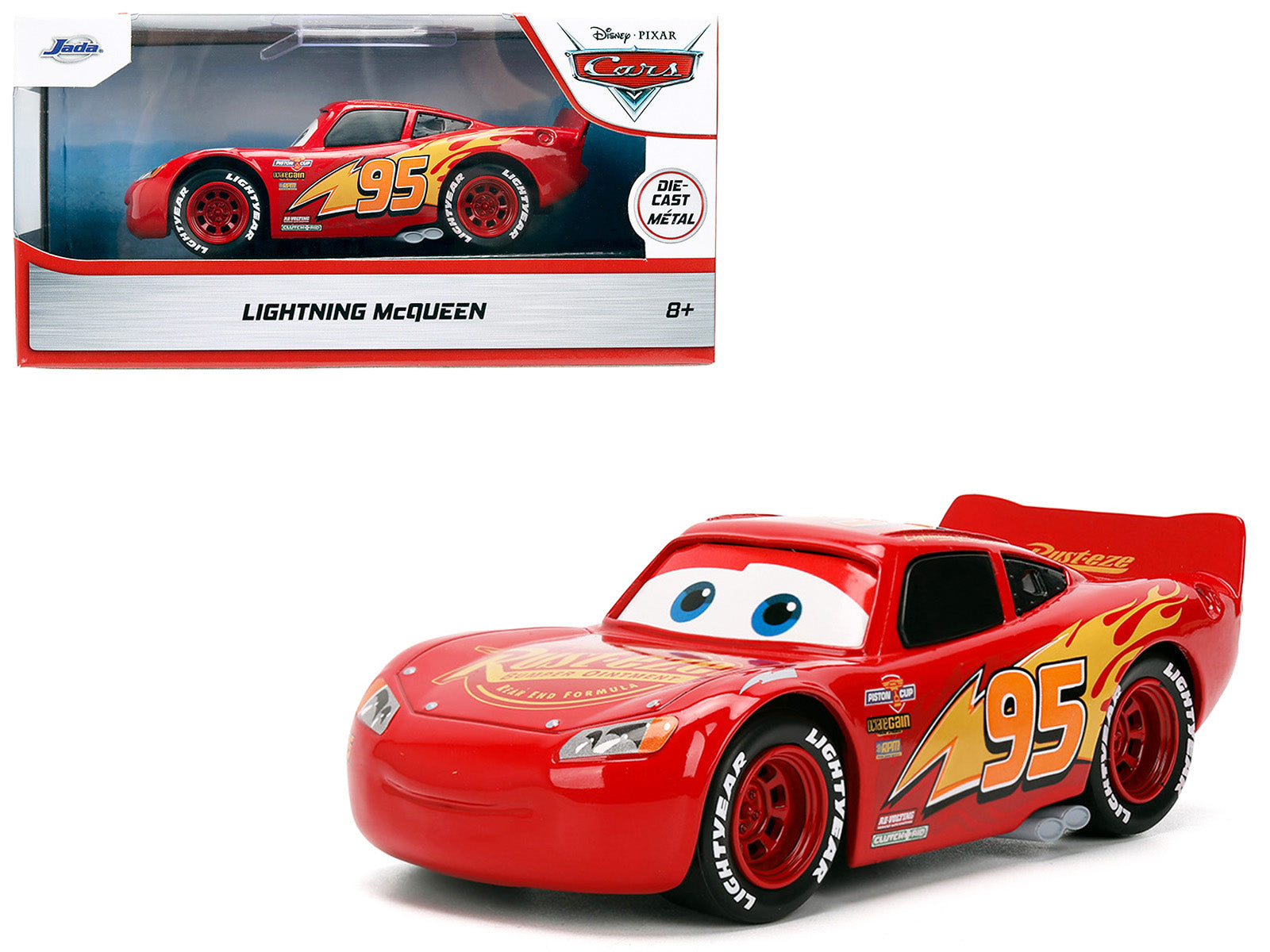 Lightning McQueen #95 Red "Cars" (2006) Movie "Hollywood Rides" Series 1/32 Diecast Model Car by Jada