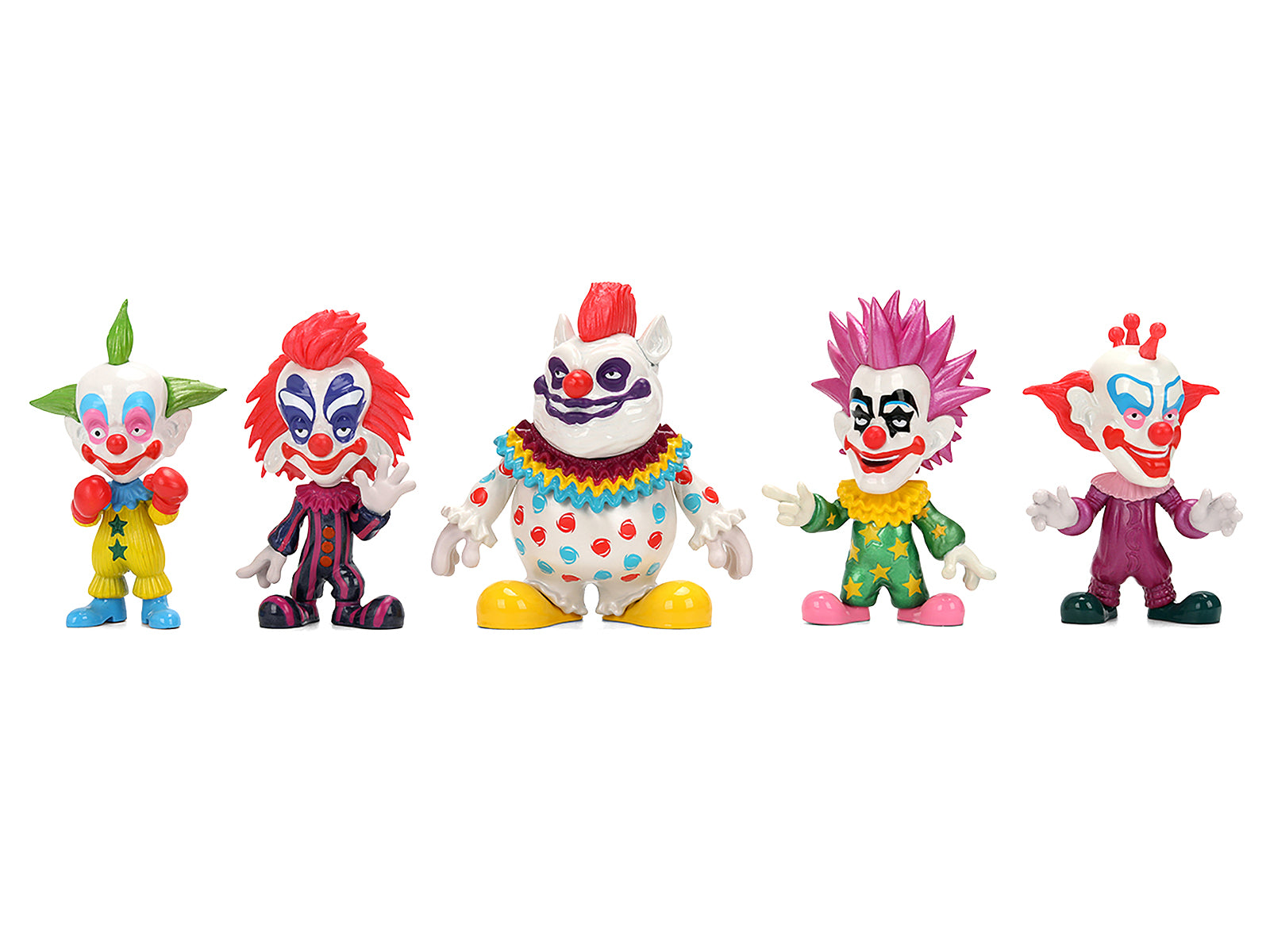 Set of 5 Diecast Figures "Killer Klowns from Outer Space" (1988) Movie "Metalfigs" Series Diecast Models by Jada