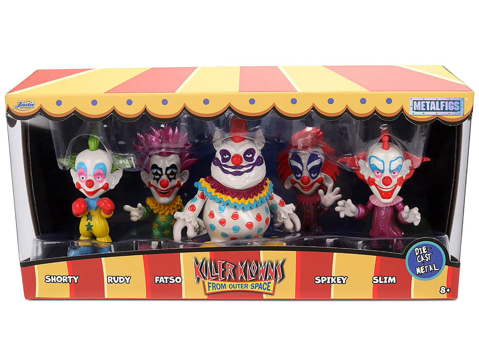 Set of 5 Diecast Figures "Killer Klowns from Outer Space" (1988) Movie "Metalfigs" Series Diecast Models by Jada