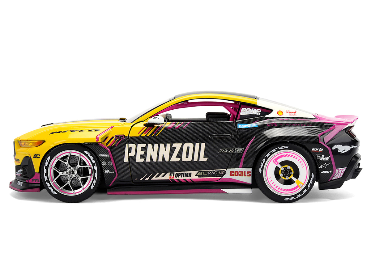 Ford Mustang RTR #213 Ben Hobson "Pennzoil" "Formula Drift PRO Championship" (2025) with Lights "RTR Vehicles" Series 1/24 Diecast Model Car by Jada - image 4