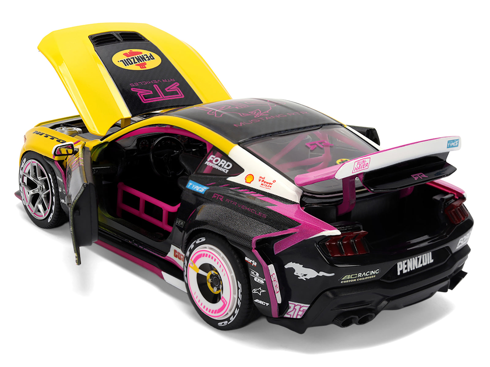 Ford Mustang RTR #213 Ben Hobson "Pennzoil" "Formula Drift PRO Championship" (2025) with Lights "RTR Vehicles" Series 1/24 Diecast Model Car by Jada - image 3