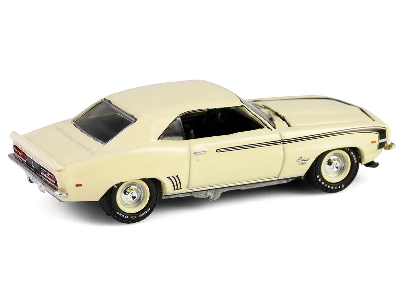 1969 Chevrolet Camaro SS 396 Butternut Yellow with Black Stripes "Barrett-Jackson" Series 15 1/64 Diecast Model Car by Greenlight - image 4