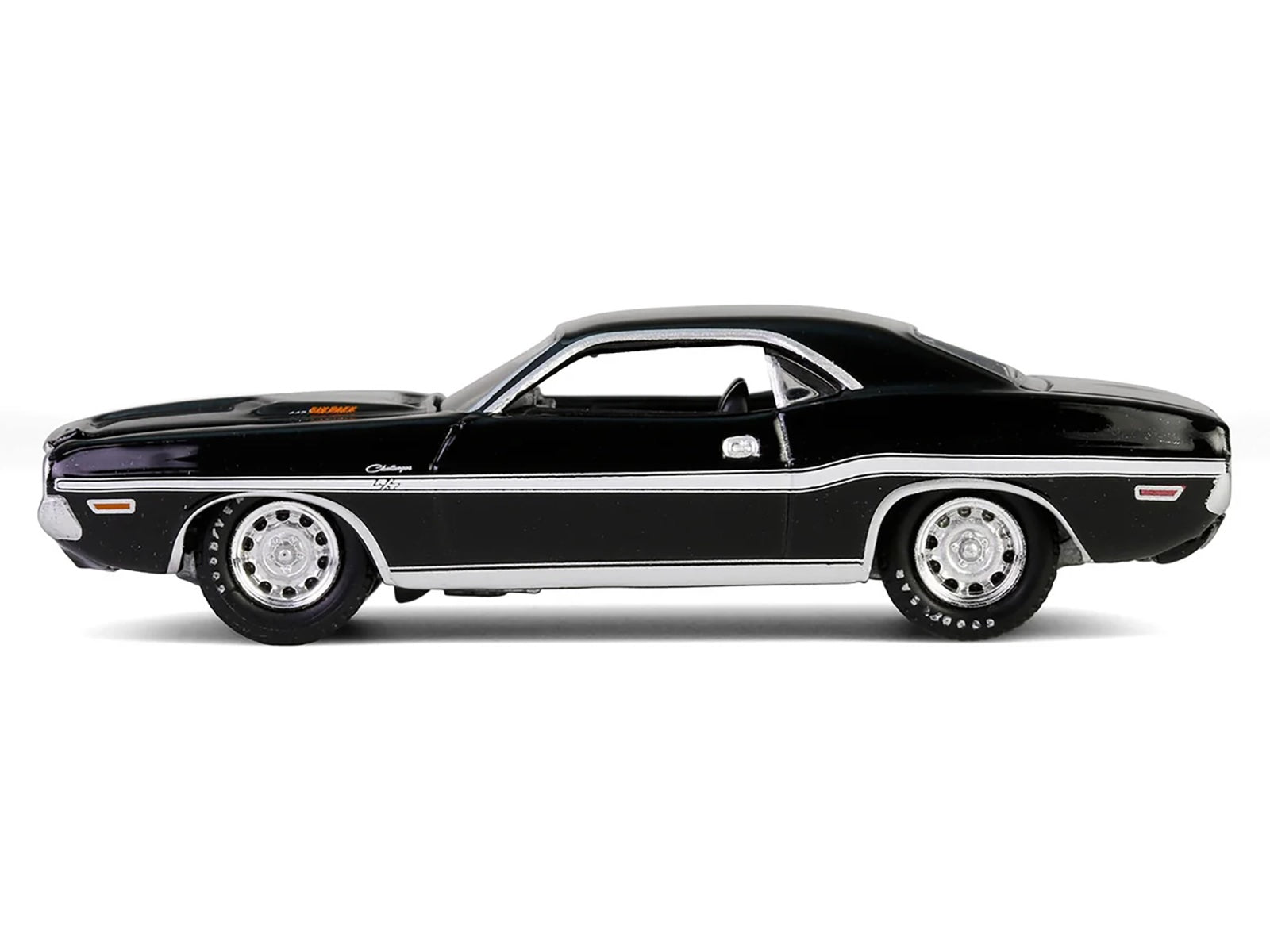 1970 Dodge Challenger R/T 440 Black with White Stripes "Barrett-Jackson" Series 15 1/64 Diecast Model Car by Greenlight - image 3