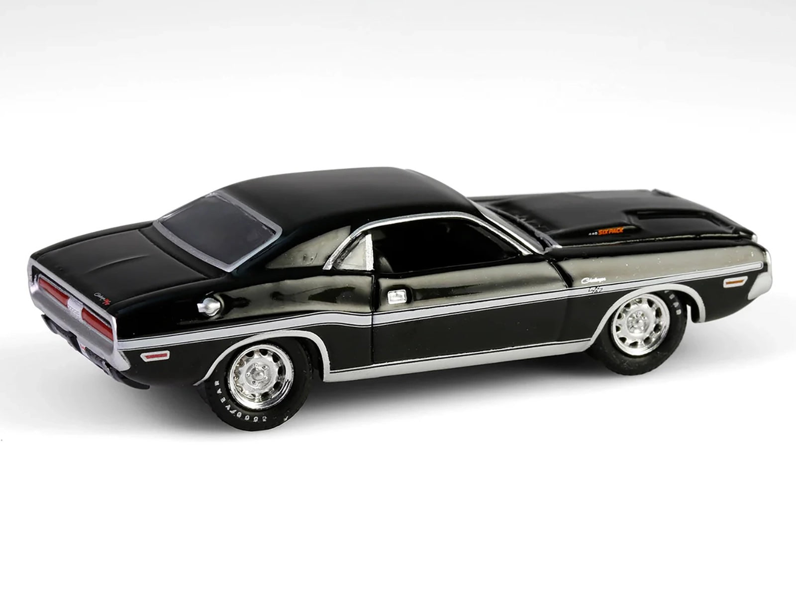 1970 Dodge Challenger R/T 440 Black with White Stripes "Barrett-Jackson" Series 15 1/64 Diecast Model Car by Greenlight - image 4