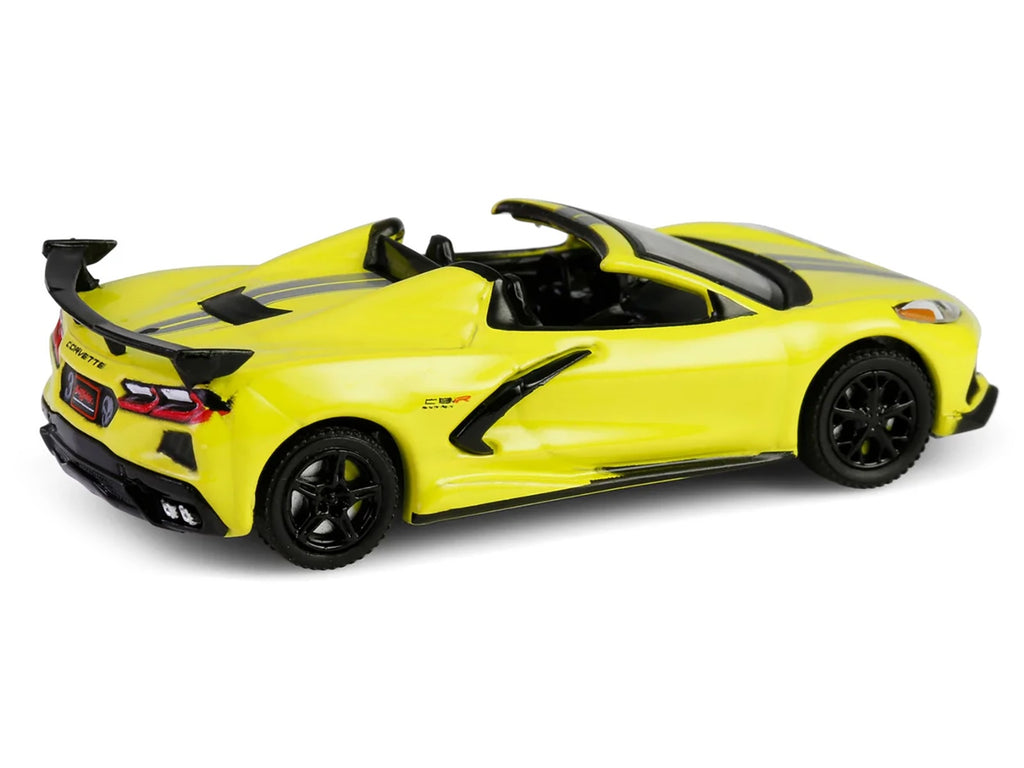 2022 Chevrolet Corvette C8.R Convertible Yellow with Silver Stripes "Barrett-Jackson" Series 15 1/64 Diecast Model Car by Greenlight - image 3