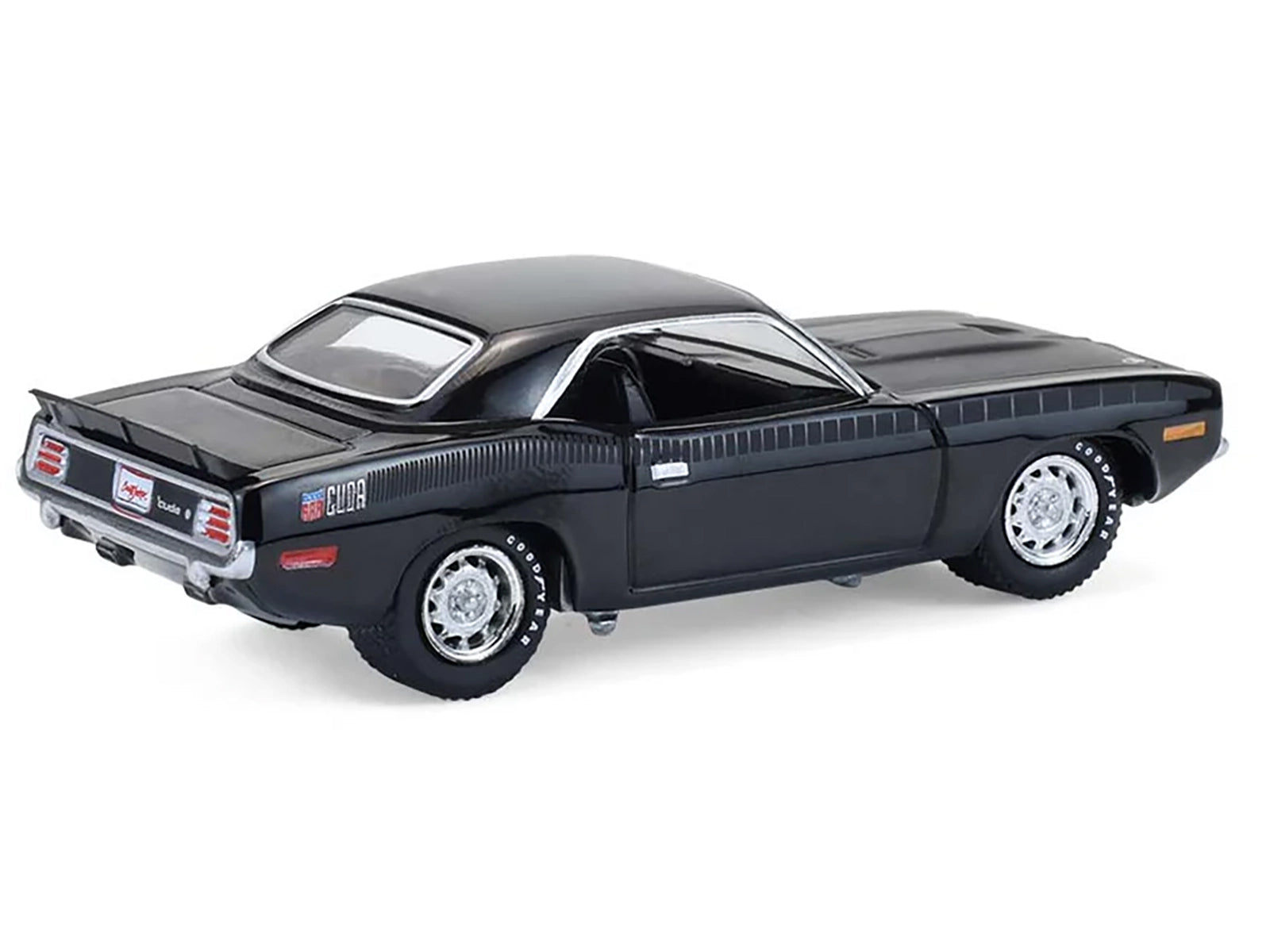 1970 Plymouth 'Cuda AAR Black with Gray Stripes "Barrett-Jackson" Series 16 1/64 Diecast Model Car by Greenlight - image 4