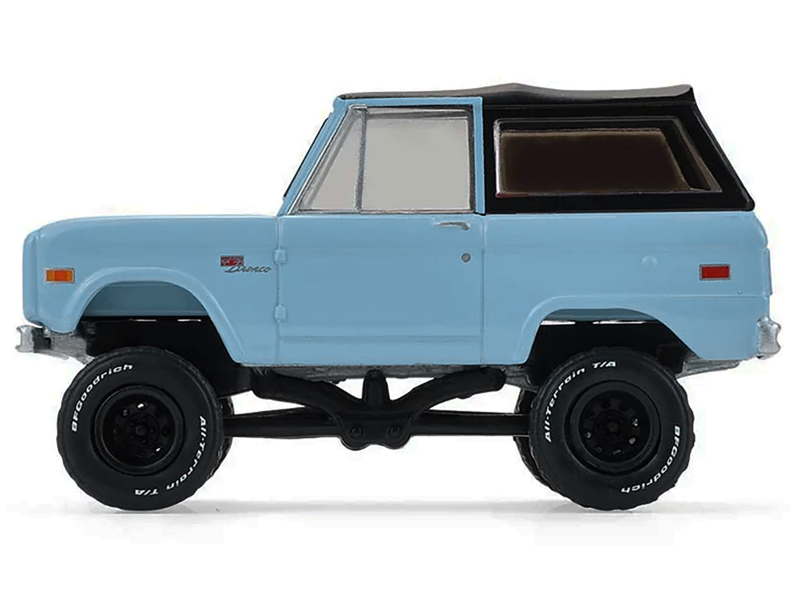 1972 Ford Bronco Custom SUV Light Blue with Black Top "Barrett-Jackson" Series 16 1/64 Diecast Model Car by Greenlight - image 3