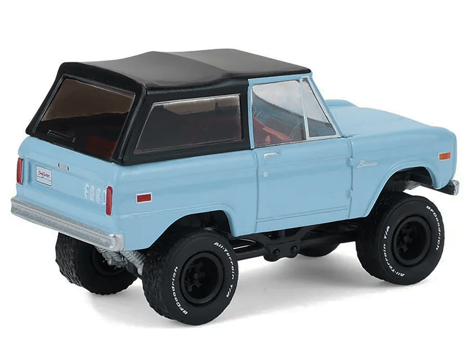 1972 Ford Bronco Custom SUV Light Blue with Black Top "Barrett-Jackson" Series 16 1/64 Diecast Model Car by Greenlight - image 4
