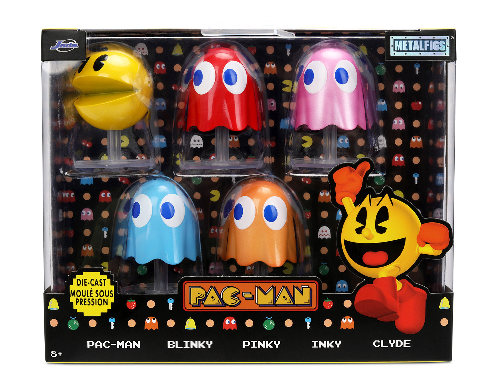 Set of 5 Diecast Figures "Pac-Man" (1980) Video Game "Metalfigs" Series Diecast Models by Jada - image 3