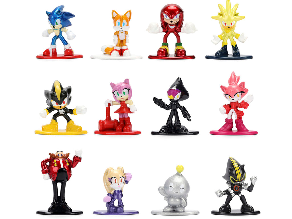Set of 12 Diecast Figures "Sonic The Hedgehog" Video Games "Nano Metalfigs" Series Diecast Models by Jada - image 2