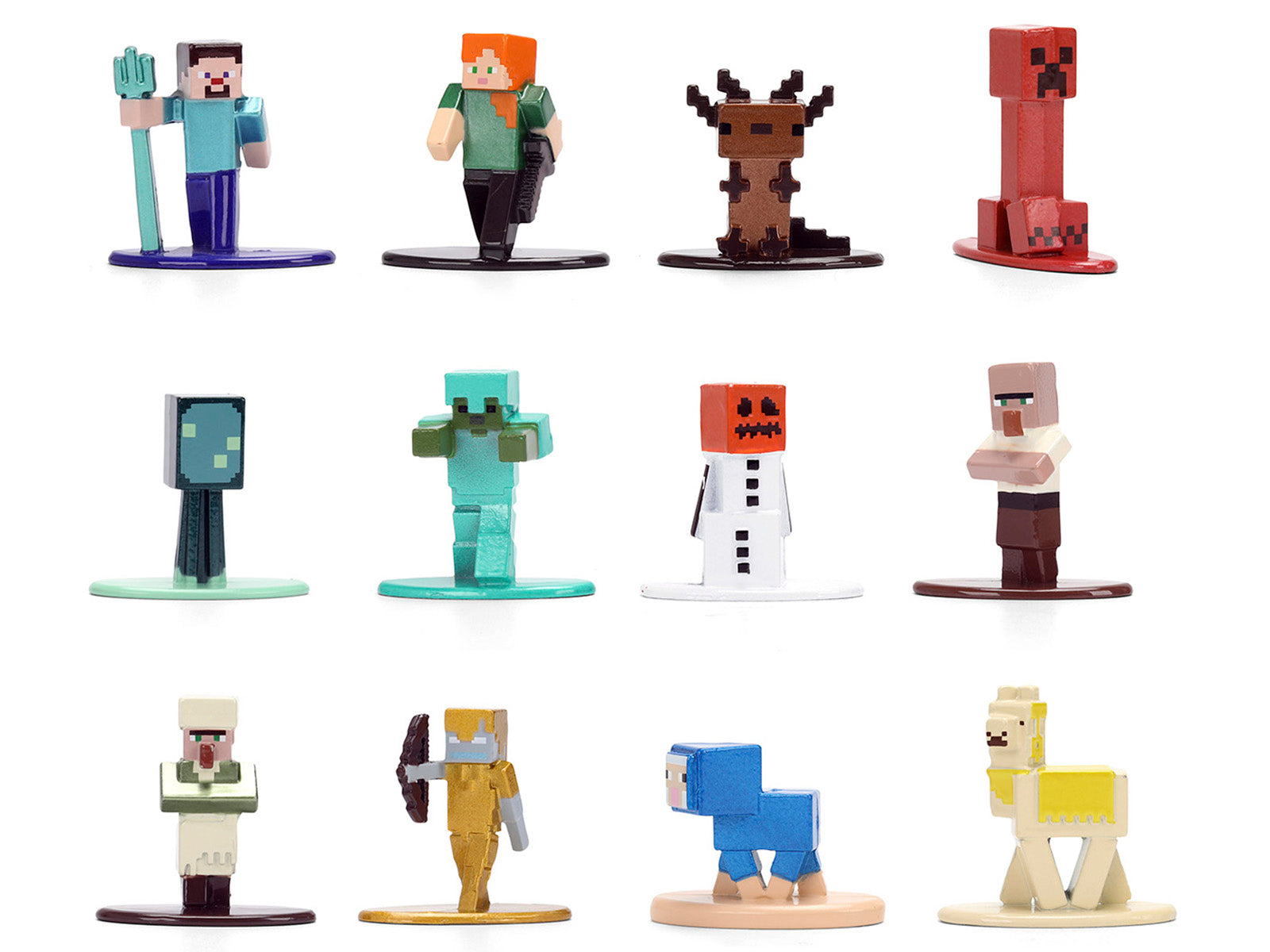 Set of 12 Diecast Figures "Minecraft" Video Game "Nano Metalfigs" Series Diecast Models by Jada - image 2