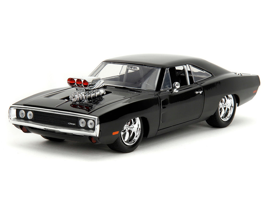 Dom's 1970 Dodge Charger R/T Black and Brian's Toyota Supra Orange with Graphics Set of 2 Cars "Fast & Furious 25th Anniversary" "Fast & Furious" Series 1/24 Diecast Model Cars by Jada - image 4