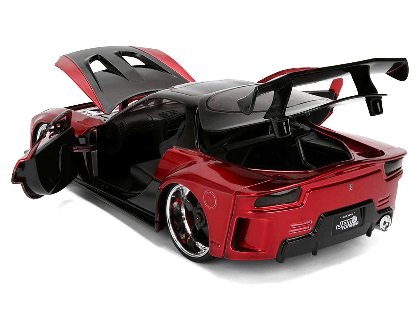 1995 Mazda RX-7 Widebody RHD (Right Hand Drive) "VeilSide" Black and Red Metallic "JDM Tuners" Series 1/24 Diecast Model Car by Jada - image 4