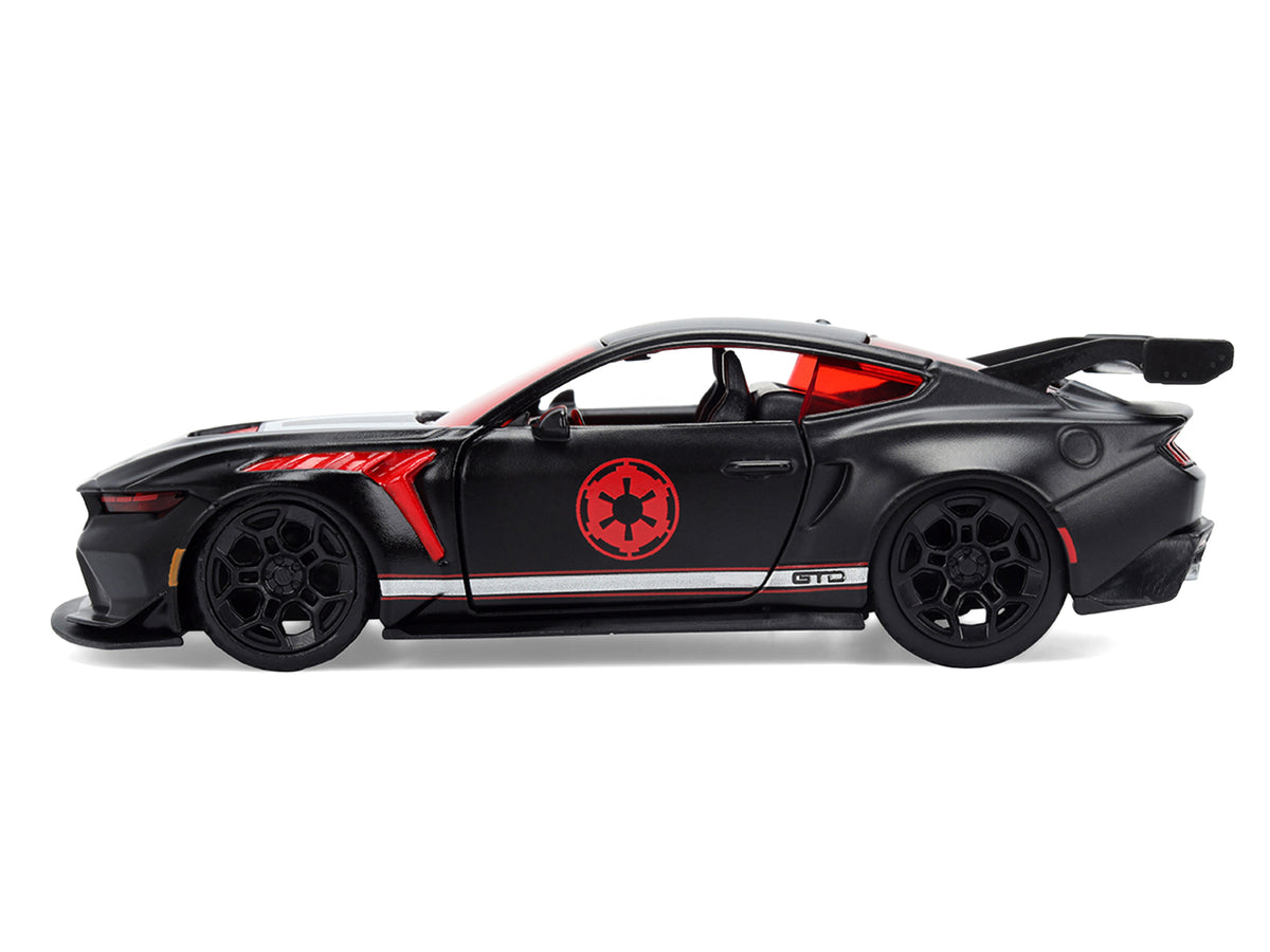 2025 Ford Mustang GTD Darth Vader Matt Black with Silver Stripes and Graphics Star Wars Hollywood Rides Series 1/32 - image 3
