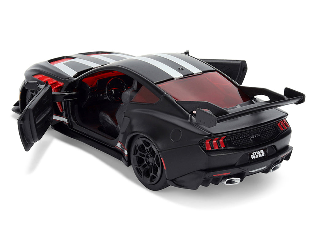 2025 Ford Mustang GTD Darth Vader Matt Black with Silver Stripes and Graphics Star Wars Hollywood Rides Series 1/32 - image 4