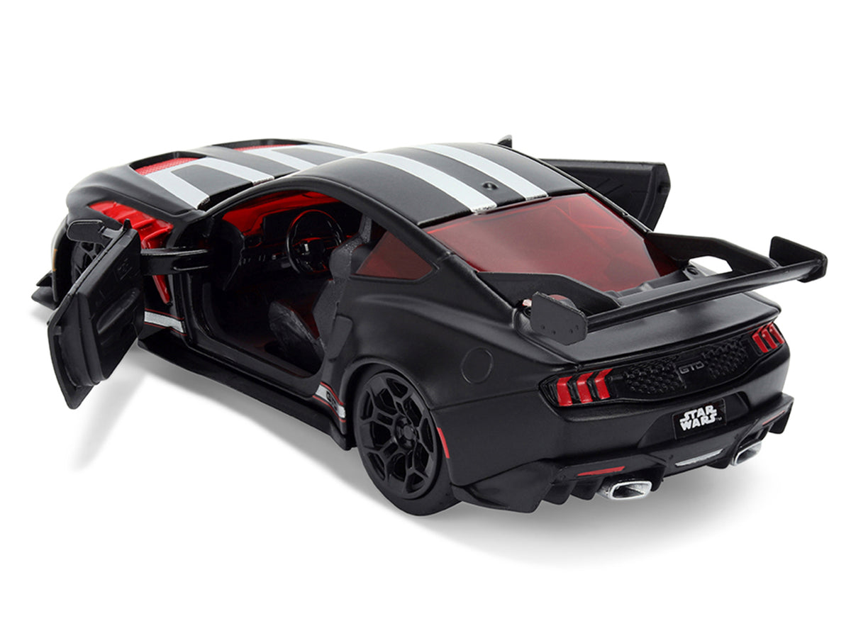 2025 Ford Mustang GTD Darth Vader Matt Black with Silver Stripes and Graphics Star Wars Hollywood Rides Series 1/32 - image 4
